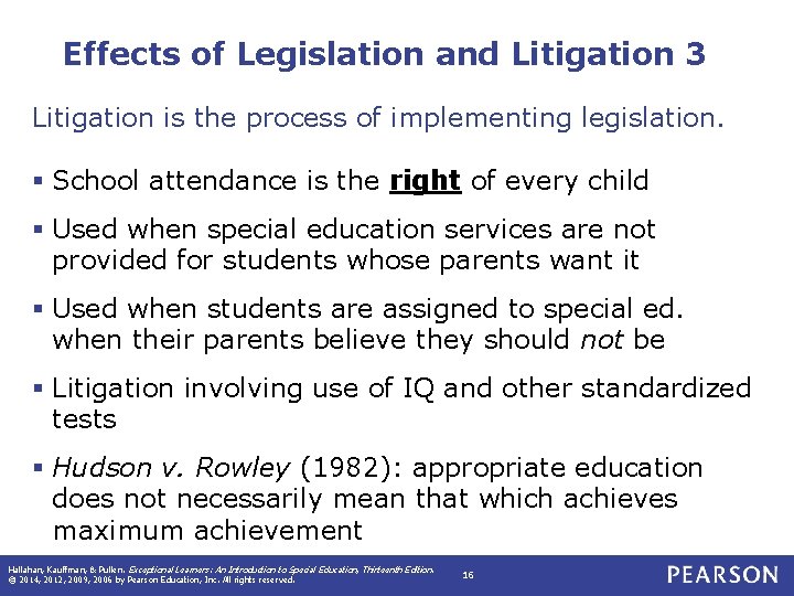 Effects of Legislation and Litigation 3 Litigation is the process of implementing legislation. § Effects of Legislation and Litigation 3 Litigation is the process of implementing legislation. §