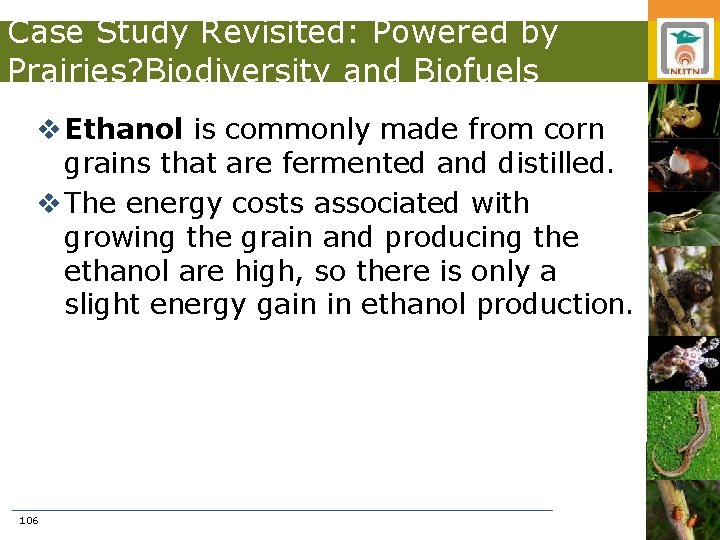 Case Study Revisited: Powered by Prairies? Biodiversity and Biofuels v Ethanol is commonly made