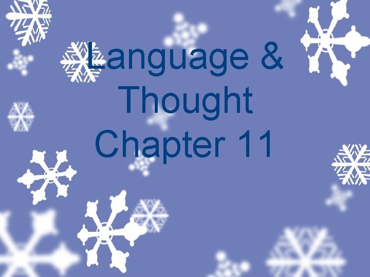 Language & Thought Chapter 11 