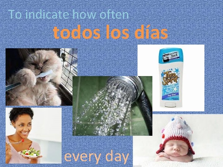 To indicate how often todos los días every day 