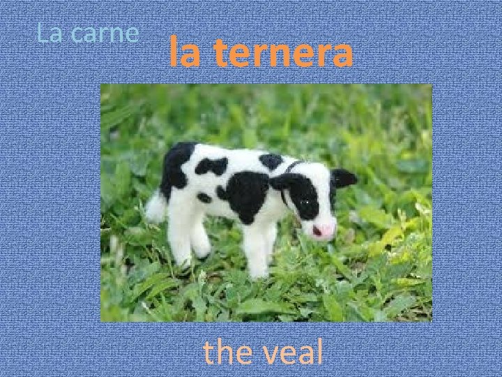 La carne la ternera the veal 