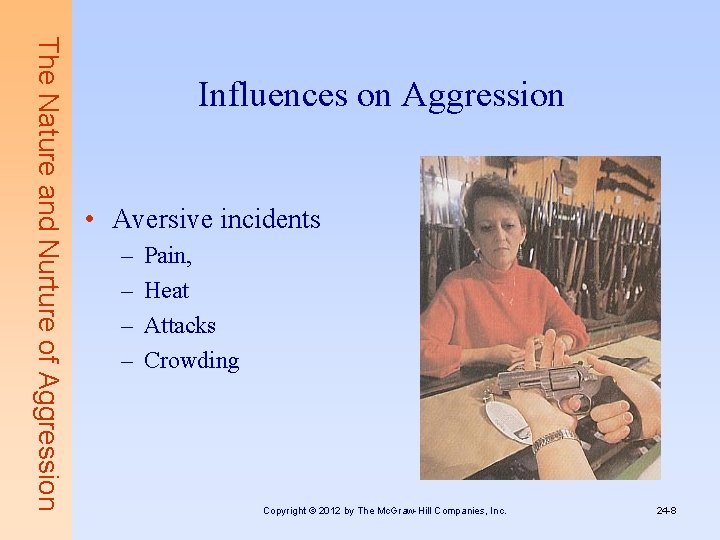 The Nature and Nurture of Aggression Influences on Aggression • Aversive incidents – –