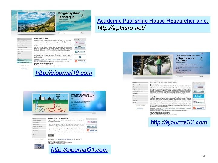 Academic Publishing House Researcher s. r. o. http: //aphrsro. net/ http: //ejournal 19. com