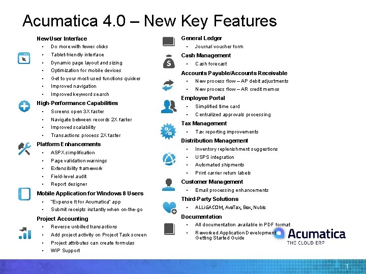 Acumatica 4 0 New Key Features New User