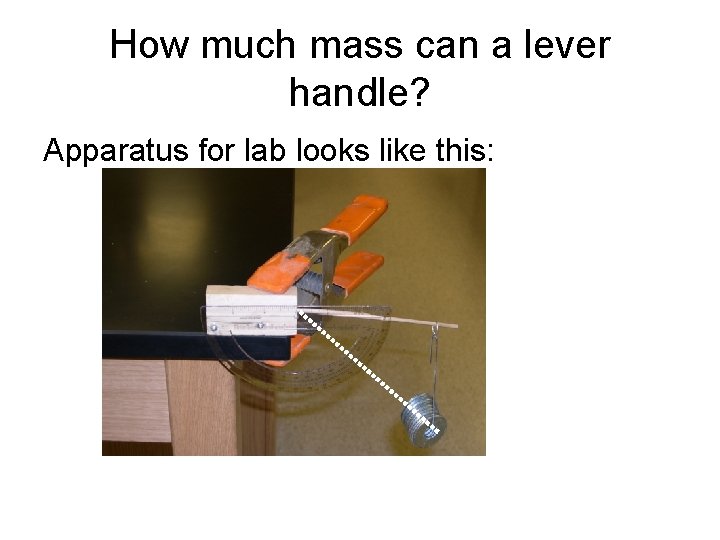 How much mass can a lever handle? Apparatus for lab looks like this: 