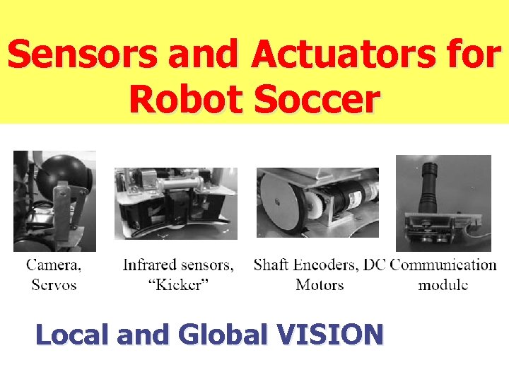 Sensors and Actuators for Robot Soccer Local and Global VISION 