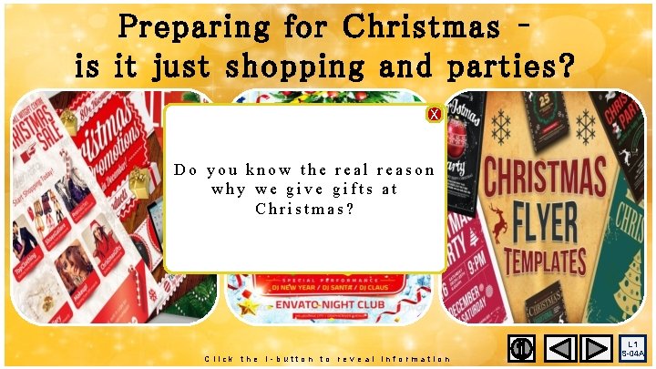 Preparing for Christmas – is it just shopping and parties? X Do you know