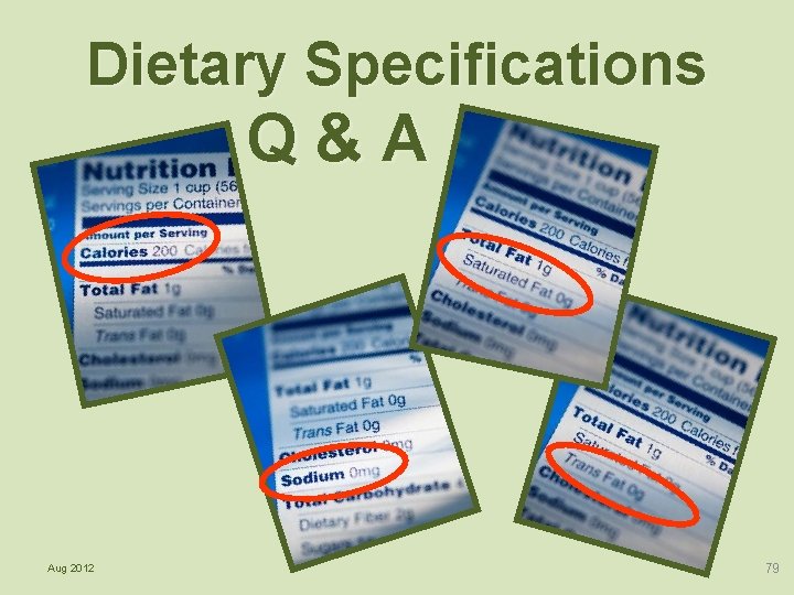 Dietary Specifications Q&A Aug 2012 79 