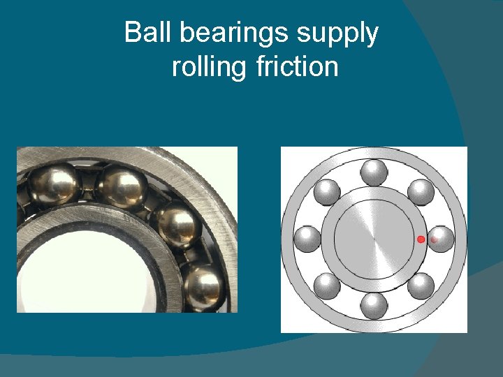 Ball bearings supply rolling friction 