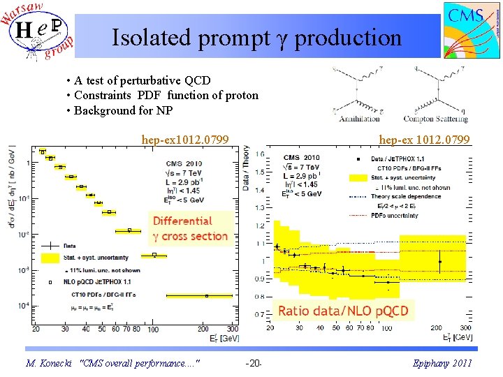 Isolated prompt γ production • A test of perturbative QCD • Constraints PDF function