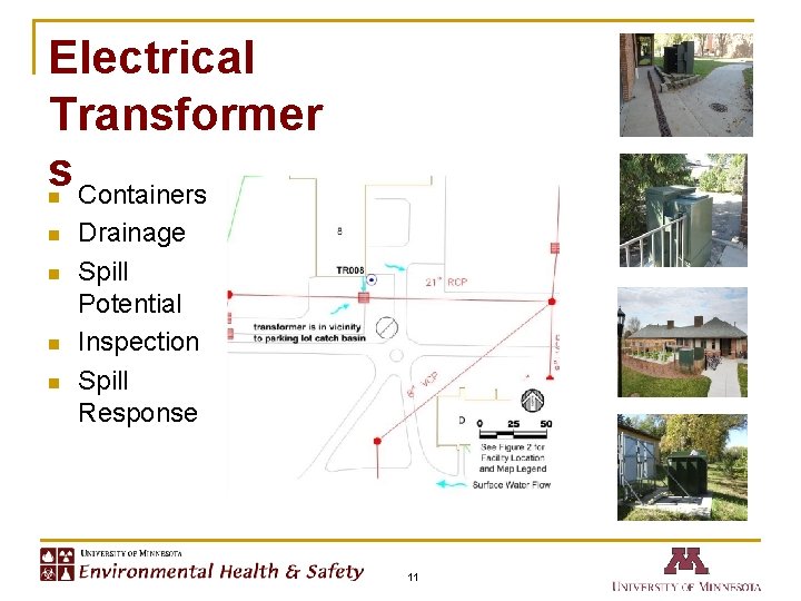 Electrical Transformer s Containers n n n Drainage Spill Potential Inspection Spill Response 11