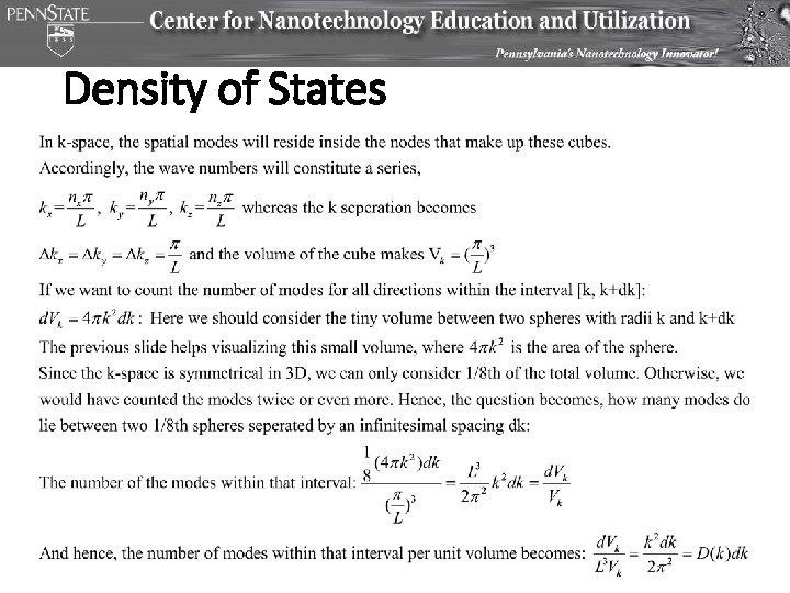 Density of States Density of States