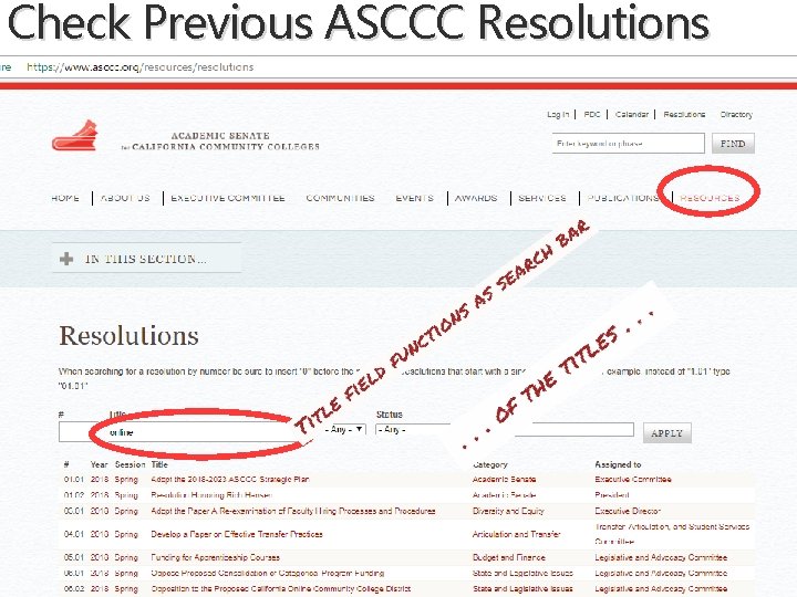 Check Previous ASCCC Resolutions 