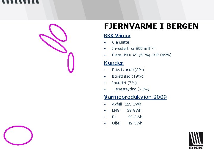 FJERNVARME I BERGEN BKK Varme • 6 ansatte • Investert for 800 mill. kr.