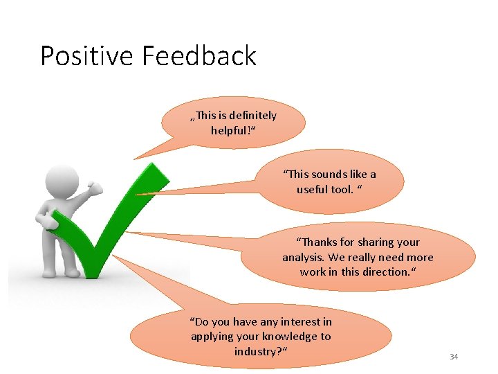 Positive Feedback „This is definitely helpful!“ “This sounds like a useful tool. “ “Thanks Positive Feedback „This is definitely helpful!“ “This sounds like a useful tool. “ “Thanks