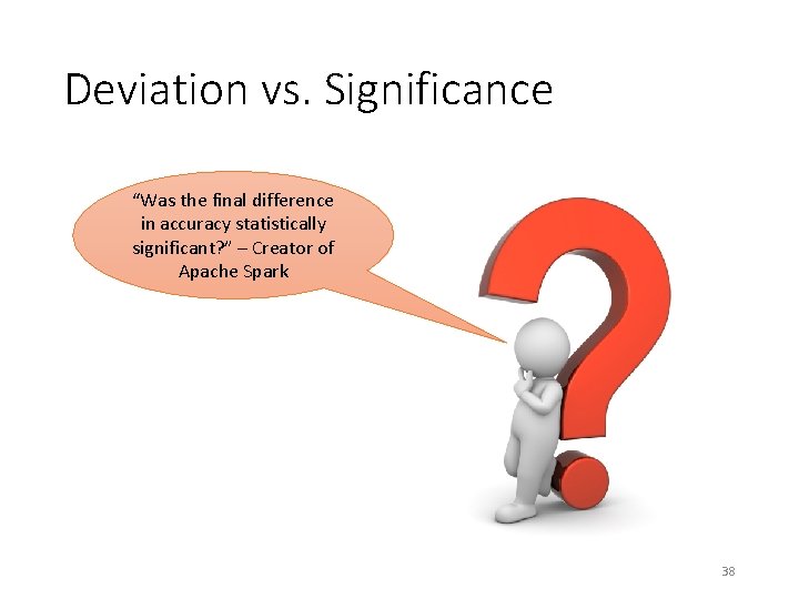 Deviation vs. Significance “Was the final difference in accuracy statistically significant? ” – Creator Deviation vs. Significance “Was the final difference in accuracy statistically significant? ” – Creator
