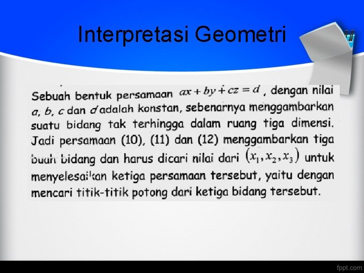 Interpretasi Geometri 