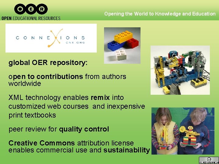 Opening the World to Knowledge and Education global OER repository: open to contributions from