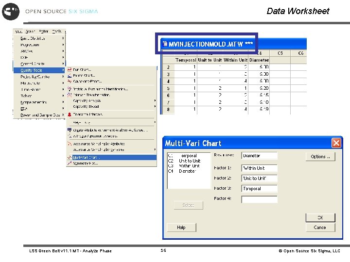 Data Worksheet LSS Green Belt v 11. 1 MT - Analyze Phase 16 © Data Worksheet LSS Green Belt v 11. 1 MT - Analyze Phase 16 ©