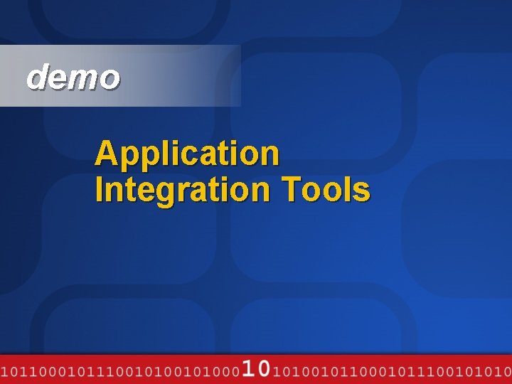 demo Application Integration Tools 