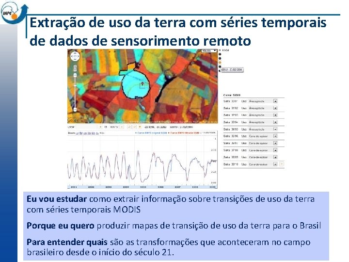 Extração de uso da terra com séries temporais de dados de sensorimento remoto Eu
