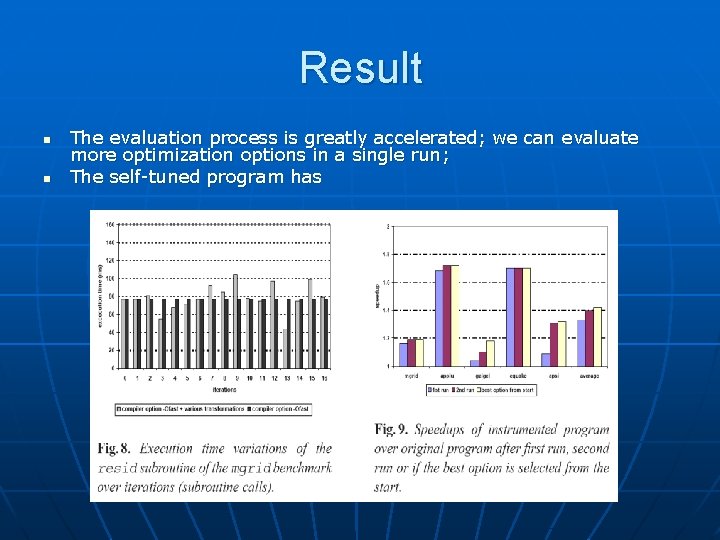 Result n n The evaluation process is greatly accelerated; we can evaluate more optimization