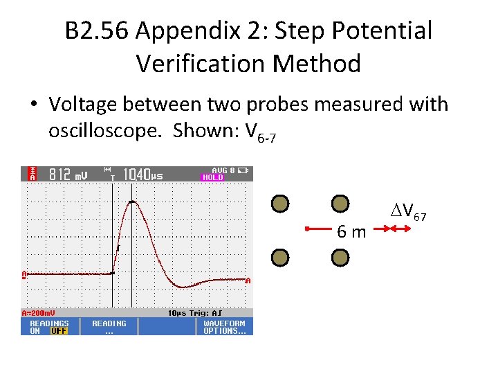 B 2. 56 Appendix 2: Step Potential Verification Method • Voltage between two probes