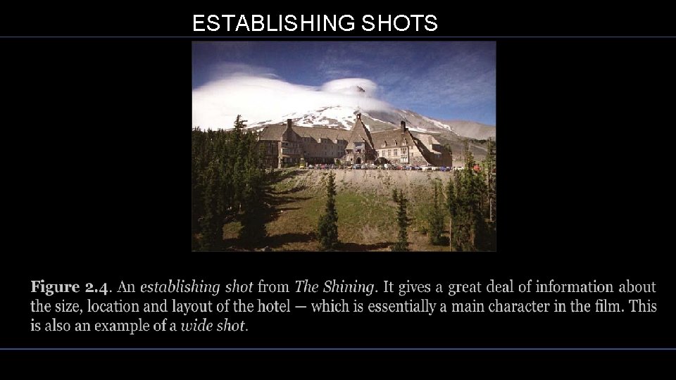 ESTABLISHING SHOTS 