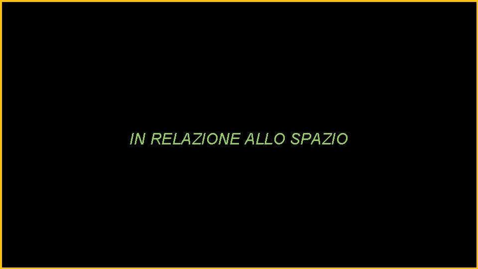 IN RELAZIONE ALLO SPAZIO 