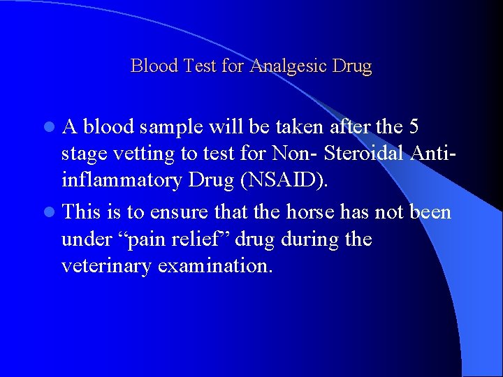 Blood Test for Analgesic Drug l. A blood sample will be taken after the