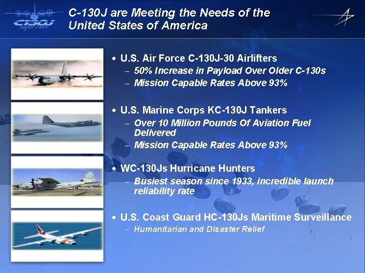 C-130 J are Meeting the Needs of the United States of America · U.