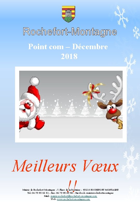 Rochefort-Montagne Point com – Décembre 2018 Meilleurs Vœux !! Mairie de Rochefort Montagne -7,