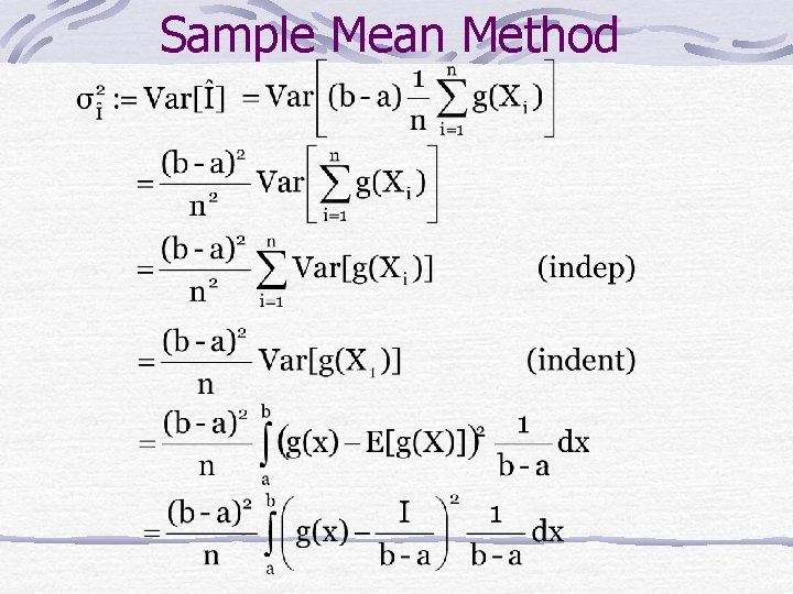 Sample Mean Method 