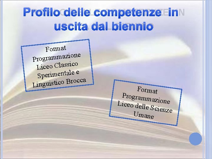 PROFILO DELLE COMPETENZE USCITA DAL BIENNIO Format one i z a m m a