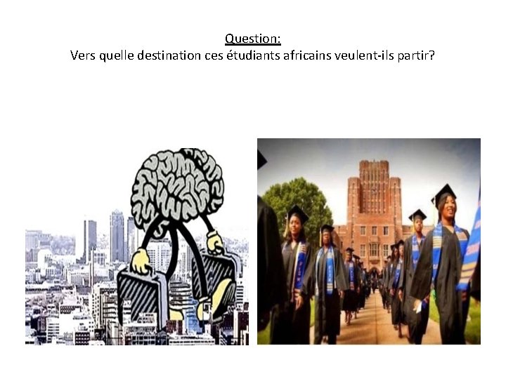 Question: Vers quelle destination ces étudiants africains veulent-ils partir? 