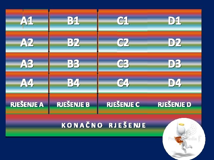 LJUBIČASTA A 1 ALBA B 1 MISAL C 1 HIMNI A 2 ŠTOLA B