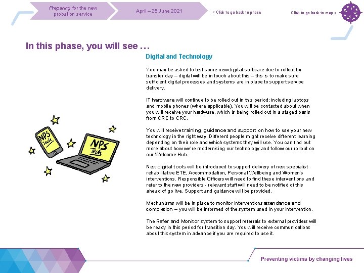 Preparing for the new probation service April – 25 June 2021 < Click to