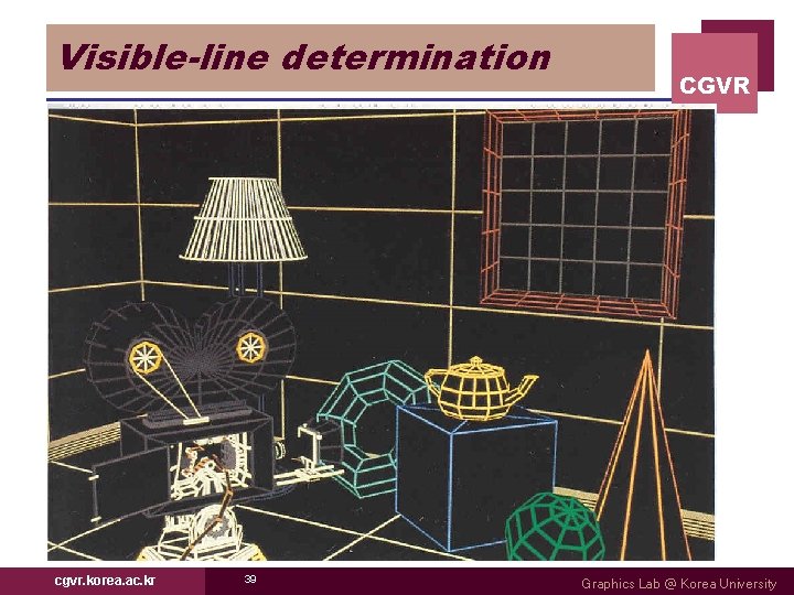 Visible-line determination cgvr. korea. ac. kr 39 CGVR Graphics Lab @ Korea University 