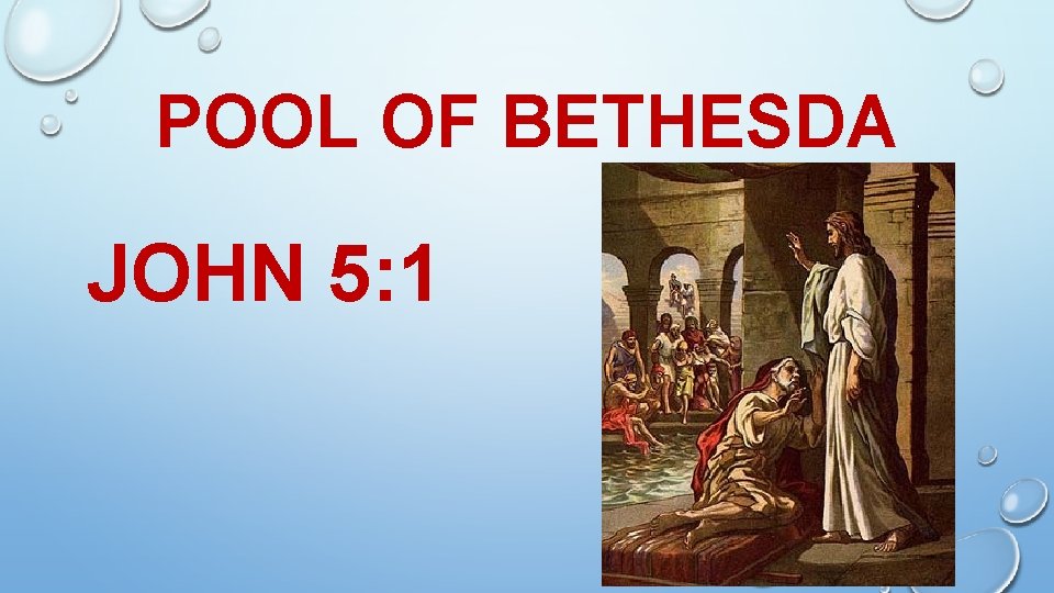 POOL OF BETHESDA JOHN 5: 1 