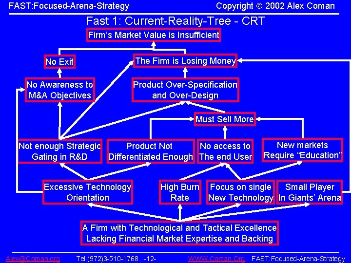 Copyright 2002 Alex Coman FAST: Focused-Arena-Strategy Fast 1: Current-Reality-Tree - CRT Firm’s Market Value