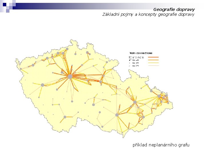 Geografie dopravy Základní pojmy a koncepty geografie dopravy příklad neplanárního grafu 