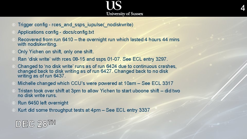 4 Trigger config - rces_and_ssps_iupulse(_nodiskwrite) Applications config - docs/config. txt Recovered from run 6410