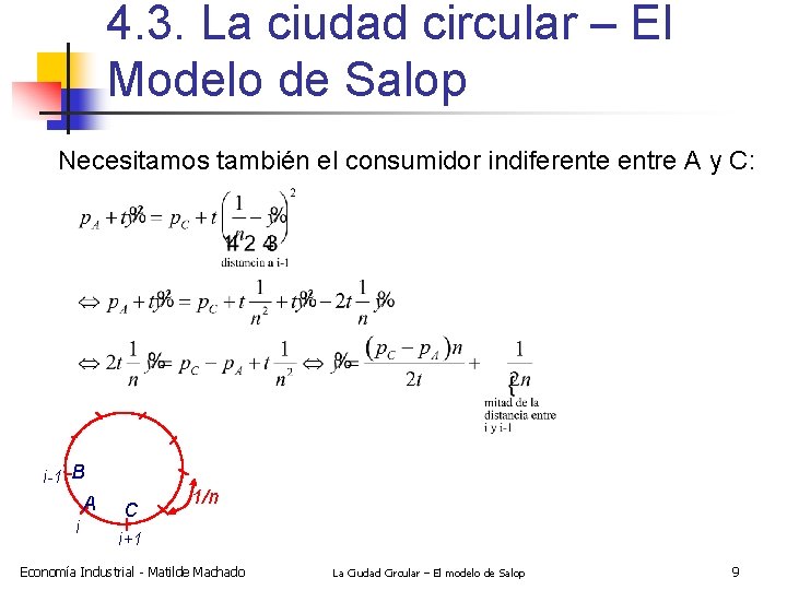 4. 3. La ciudad circular – El Modelo de Salop Necesitamos también el consumidor