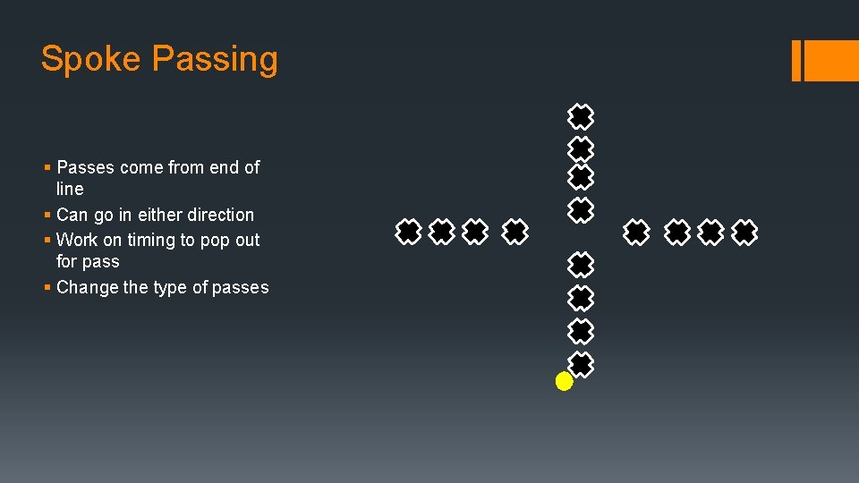 Spoke Passing § Passes come from end of line § Can go in either