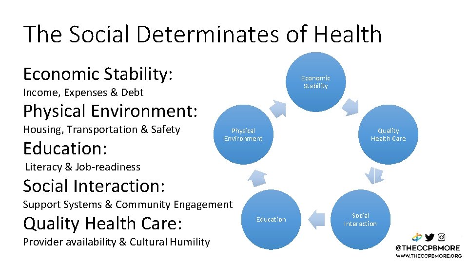 The Social Determinates of Health Economic Stability: Economic Stability Income, Expenses & Debt Physical