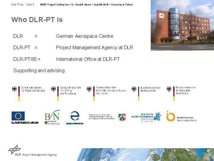 DLR-PT. de • Chart 2 BMBF Project Funding Iran > Dr. Hendrik Meurs > DLR-PT. de • Chart 2 BMBF Project Funding Iran > Dr. Hendrik Meurs >