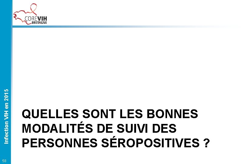 Infection VIH en 2015 58 QUELLES SONT LES BONNES MODALITÉS DE SUIVI DES PERSONNES