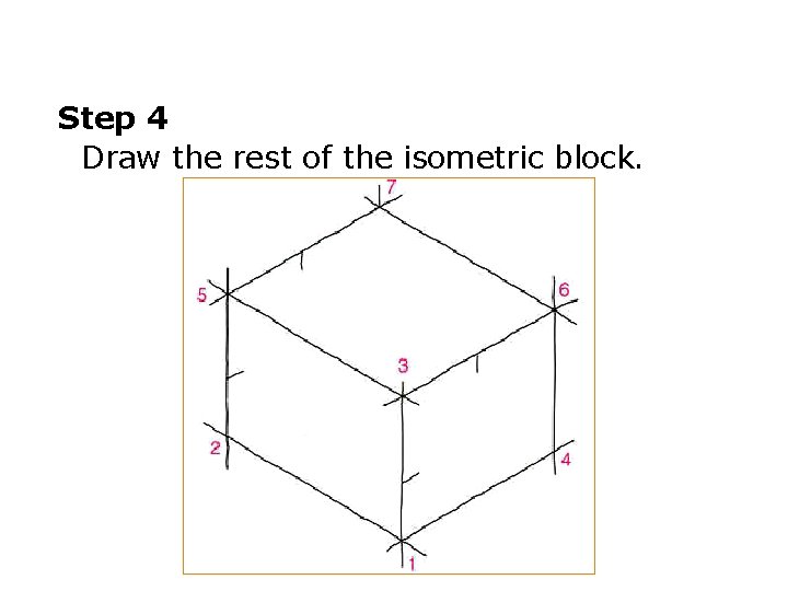 Step 4 Draw the rest of the isometric block. 