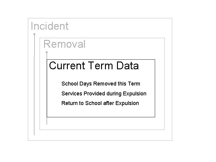 Incident Removal Current Term Data School Days Removed this Term Services Provided during Expulsion