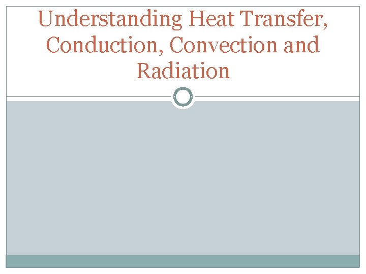 Understanding Heat Transfer, Conduction, Convection and Radiation 